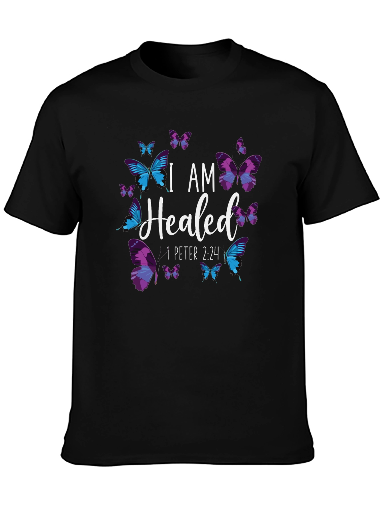 I AM Healed T-Shirt - Christian Butterfly Design