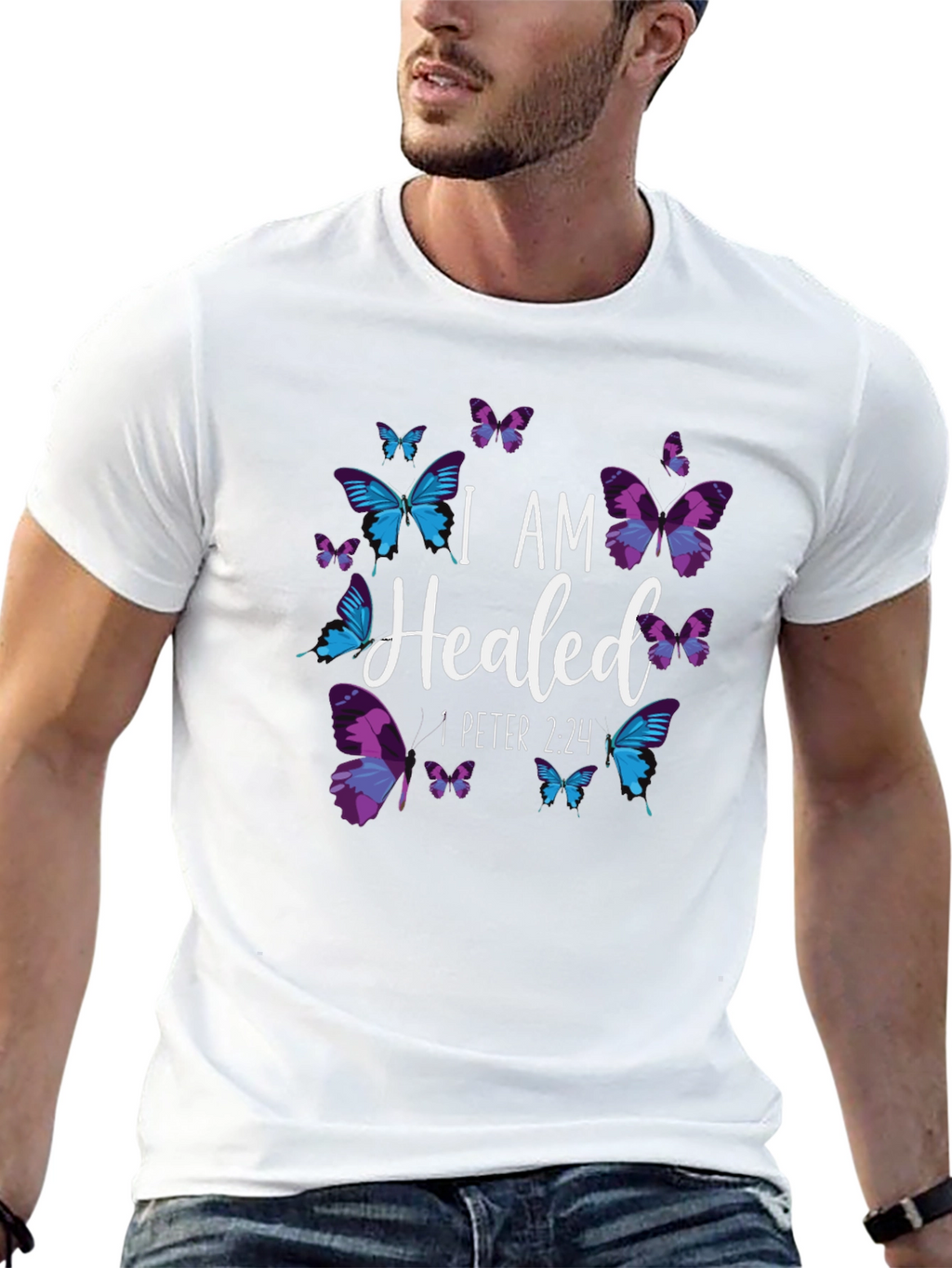 I AM Healed T-Shirt - Christian Butterfly Design