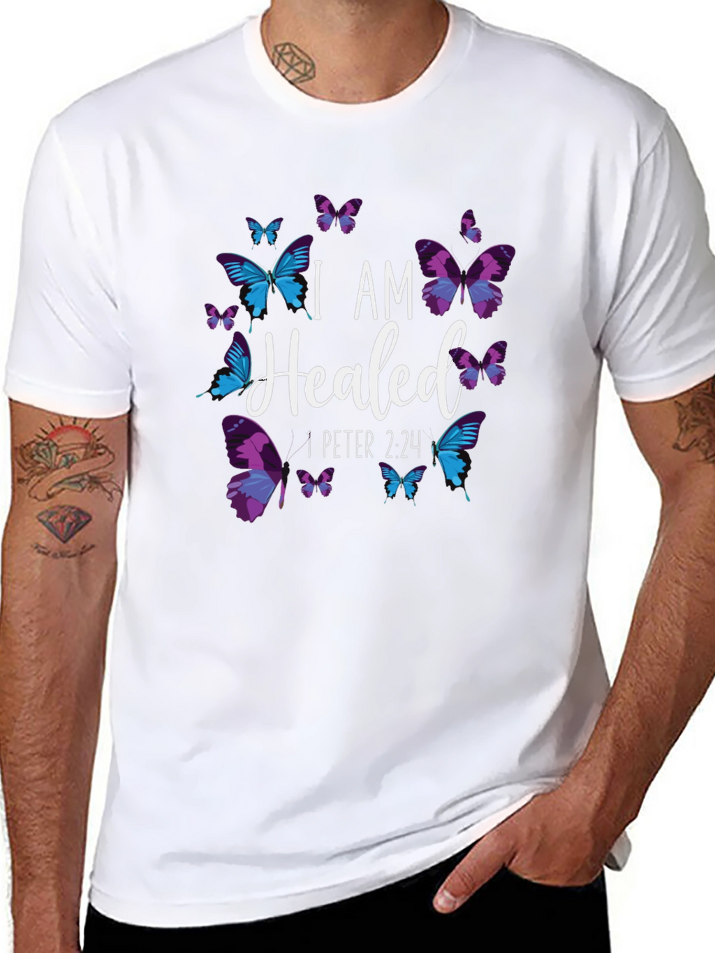 I AM Healed T-Shirt - Christian Butterfly Design