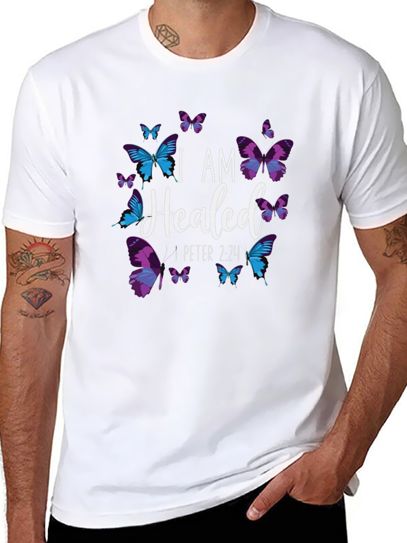 I AM Healed T-Shirt - Christian Butterfly Design