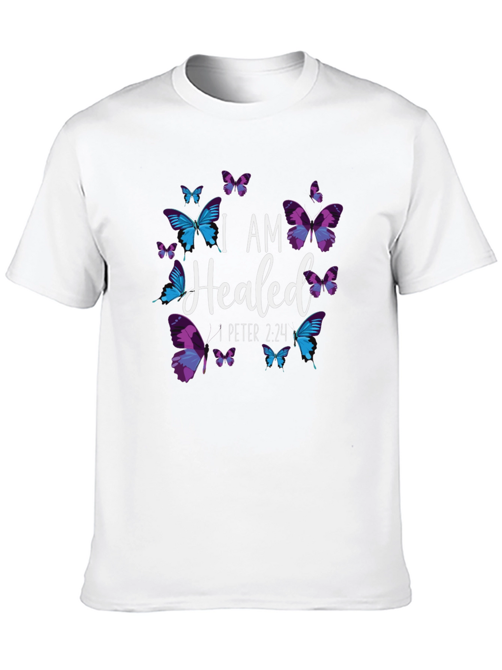 I AM Healed T-Shirt - Christian Butterfly Design