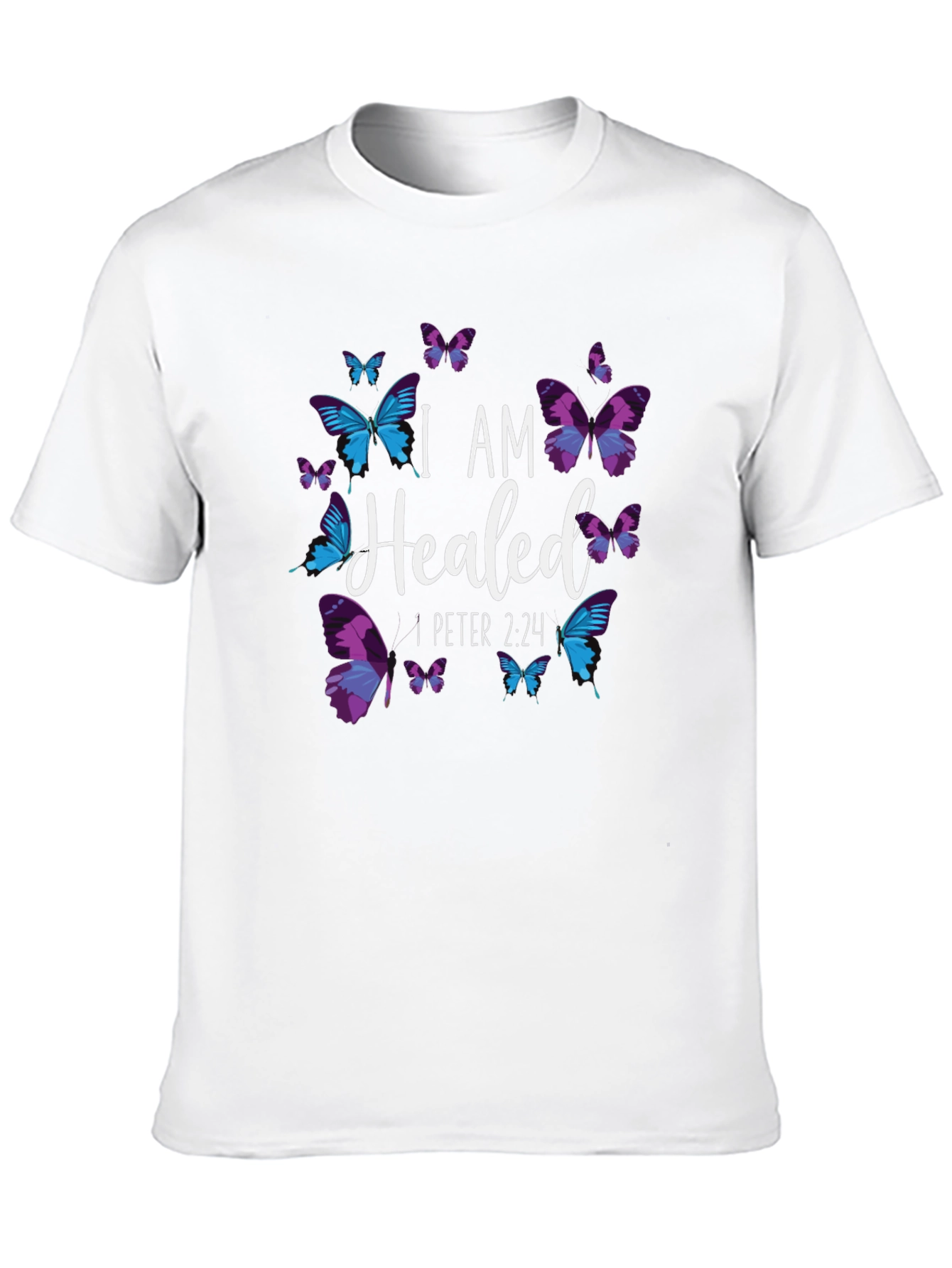 I AM Healed T-Shirt - Christian Butterfly Design