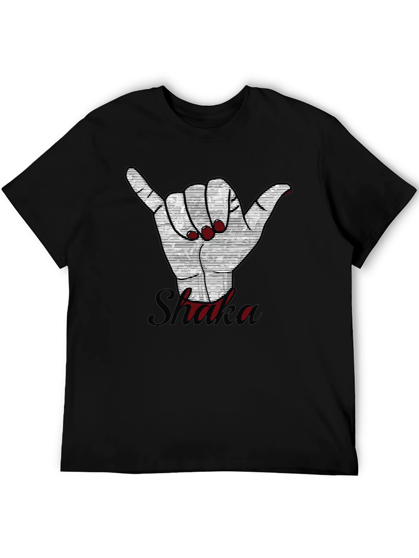 Shaka Hand Sign Graphic Tee - Casual Style