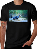 Dog in Water Graphic Tee - Mens Black T-Shirt