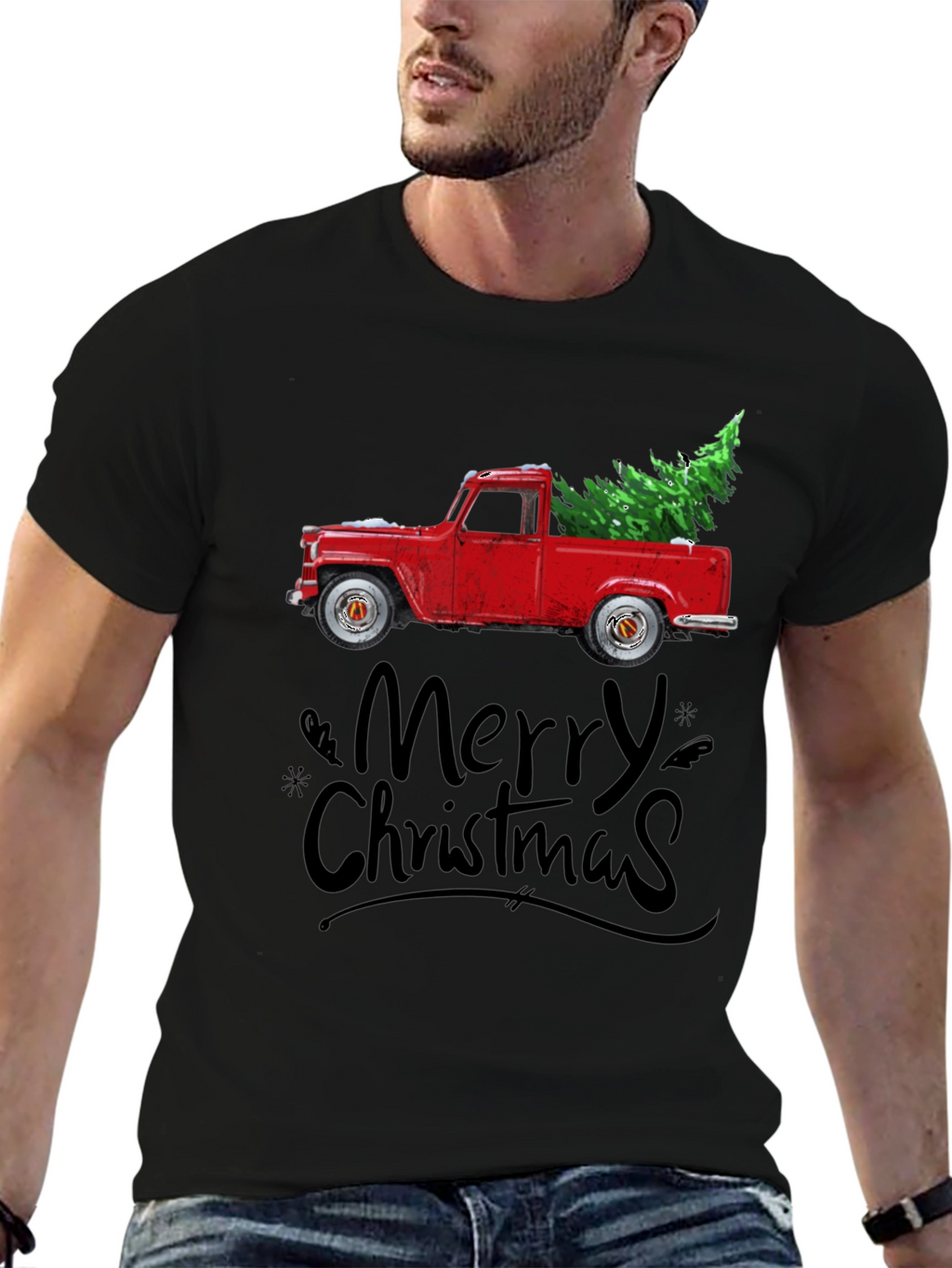 Merry Christmas Truck Graphic Tee