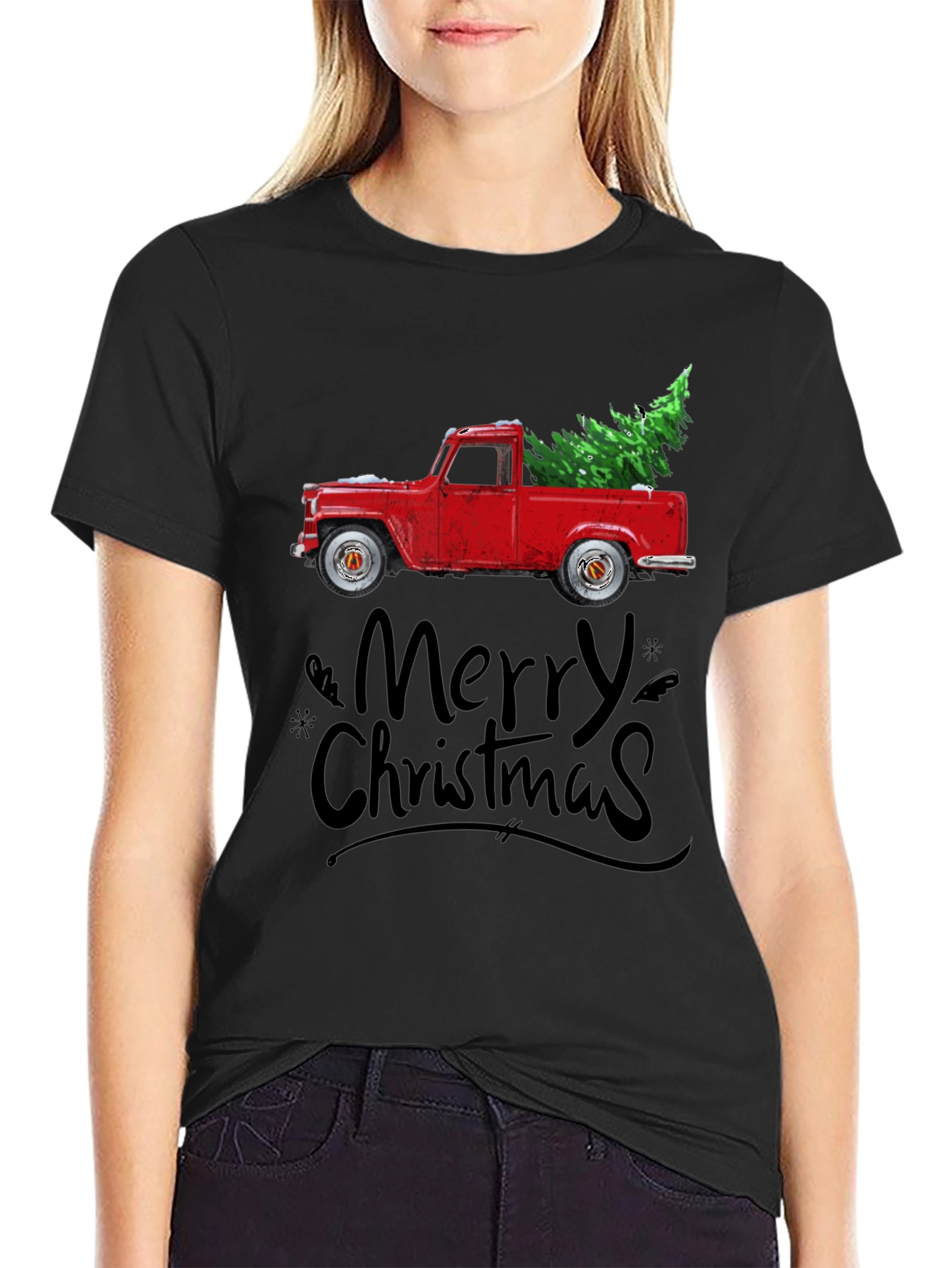 Merry Christmas Truck Graphic Tee
