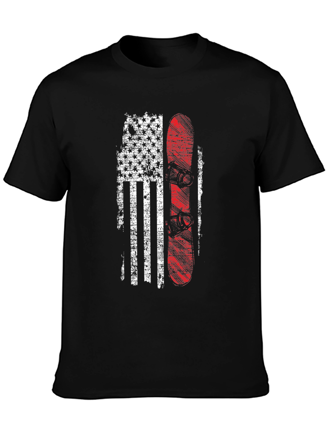 American Flag Snowboard Graphic Tee
