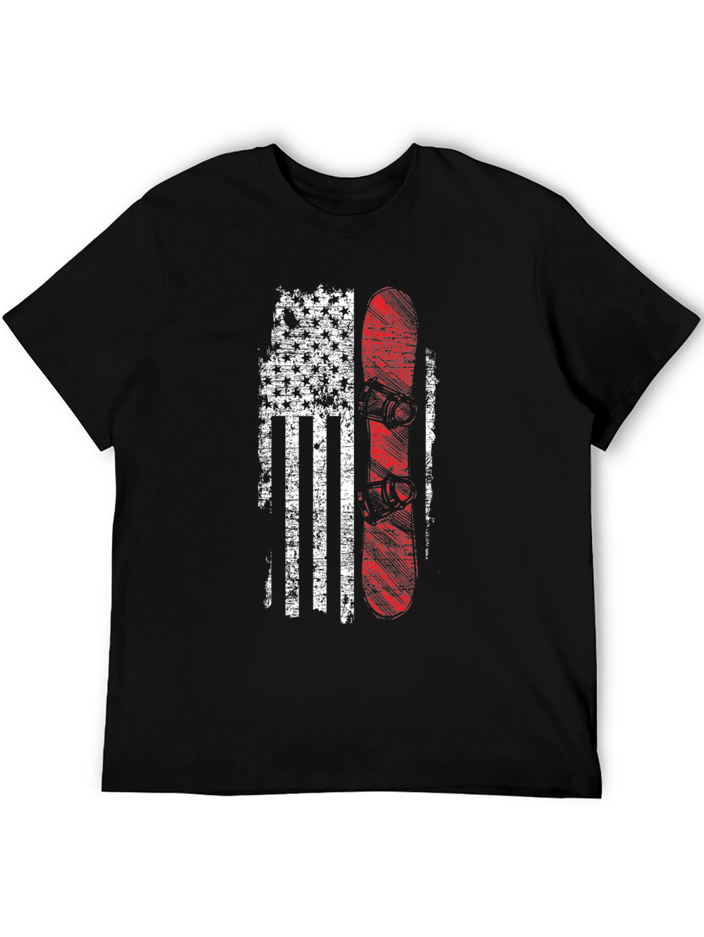 American Flag Snowboard Graphic Tee