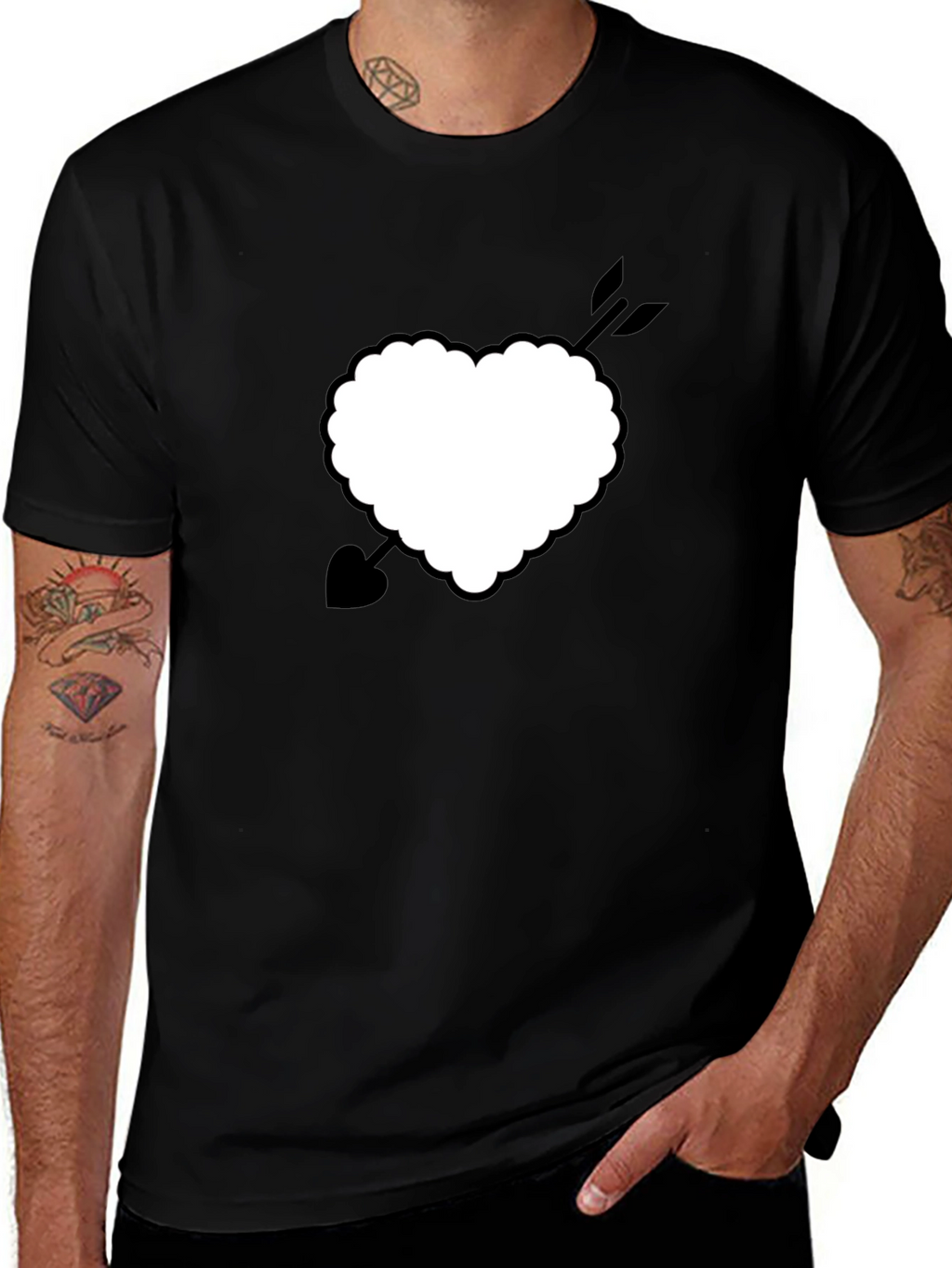 Heart with Arrow Graphic Tee - Classic Black Shirt