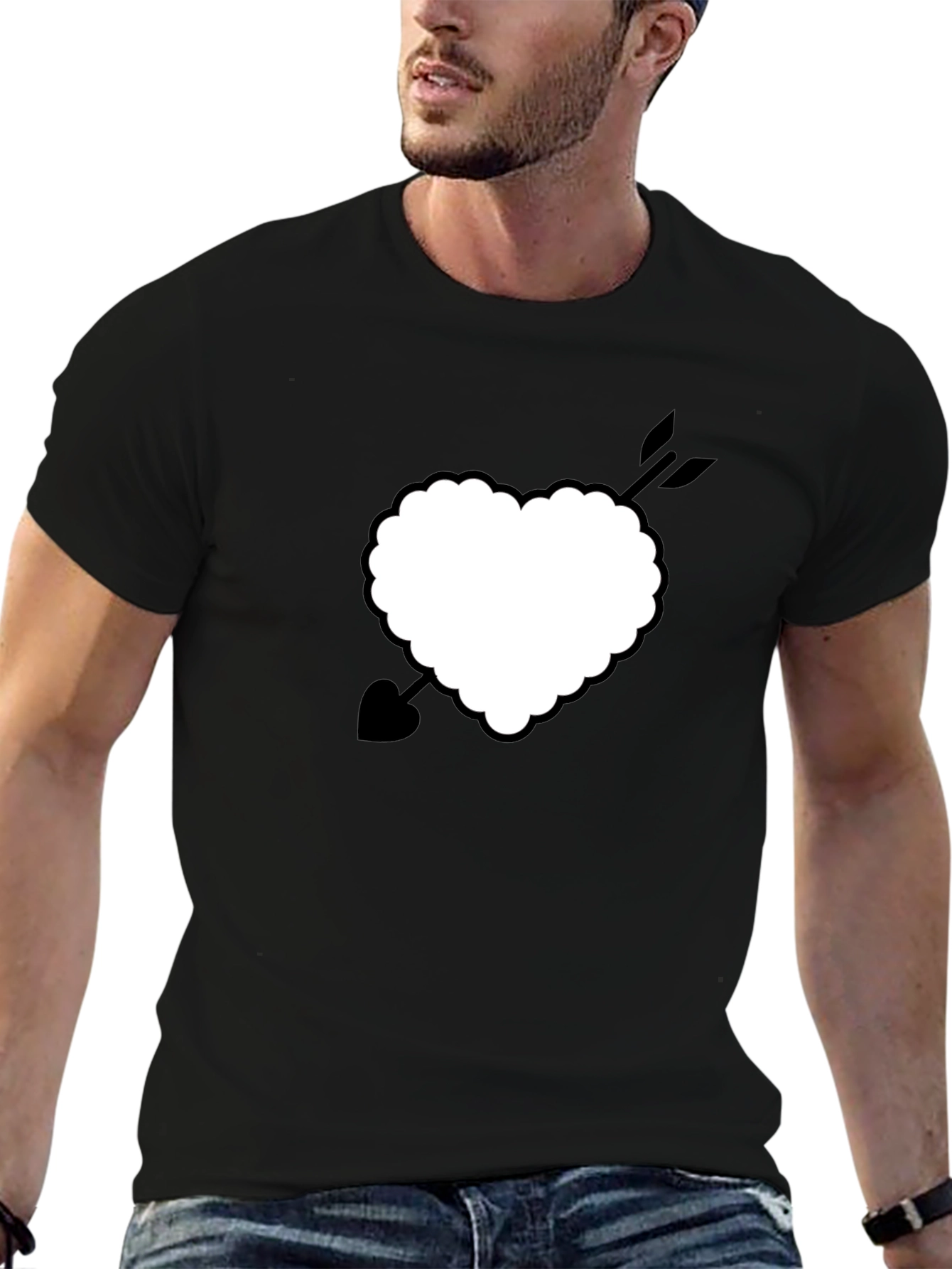 Heart with Arrow Graphic Tee - Classic Black Shirt