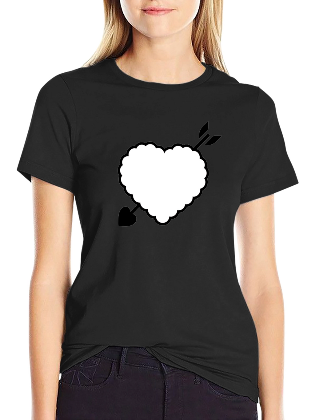 Heart with Arrow Graphic Tee - Classic Black Shirt