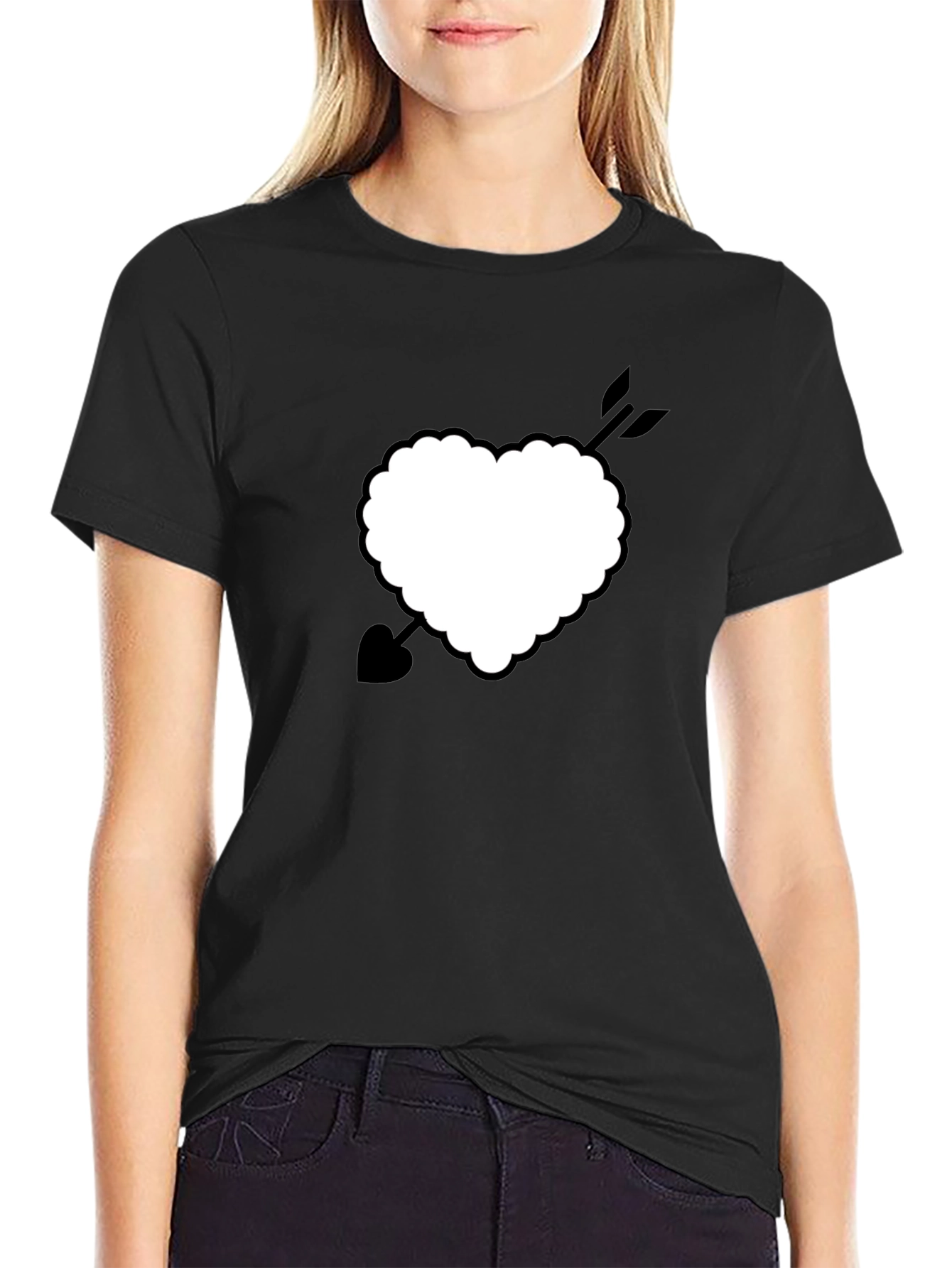 Heart with Arrow Graphic Tee - Classic Black Shirt