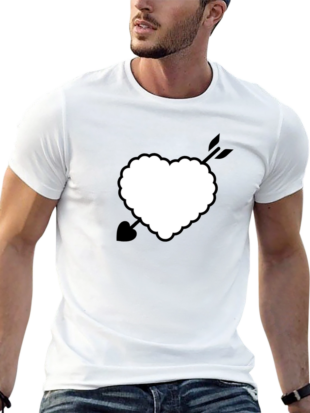 Heart with Arrow Graphic Tee - Classic Black Shirt