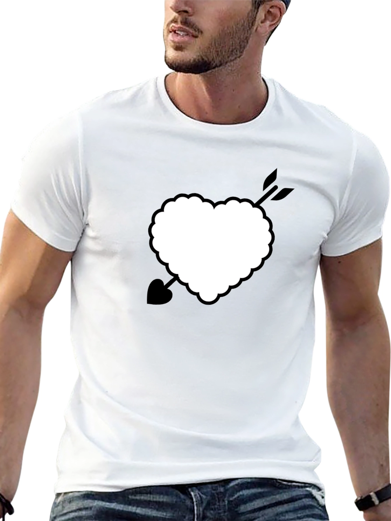Heart with Arrow Graphic Tee - Classic Black Shirt