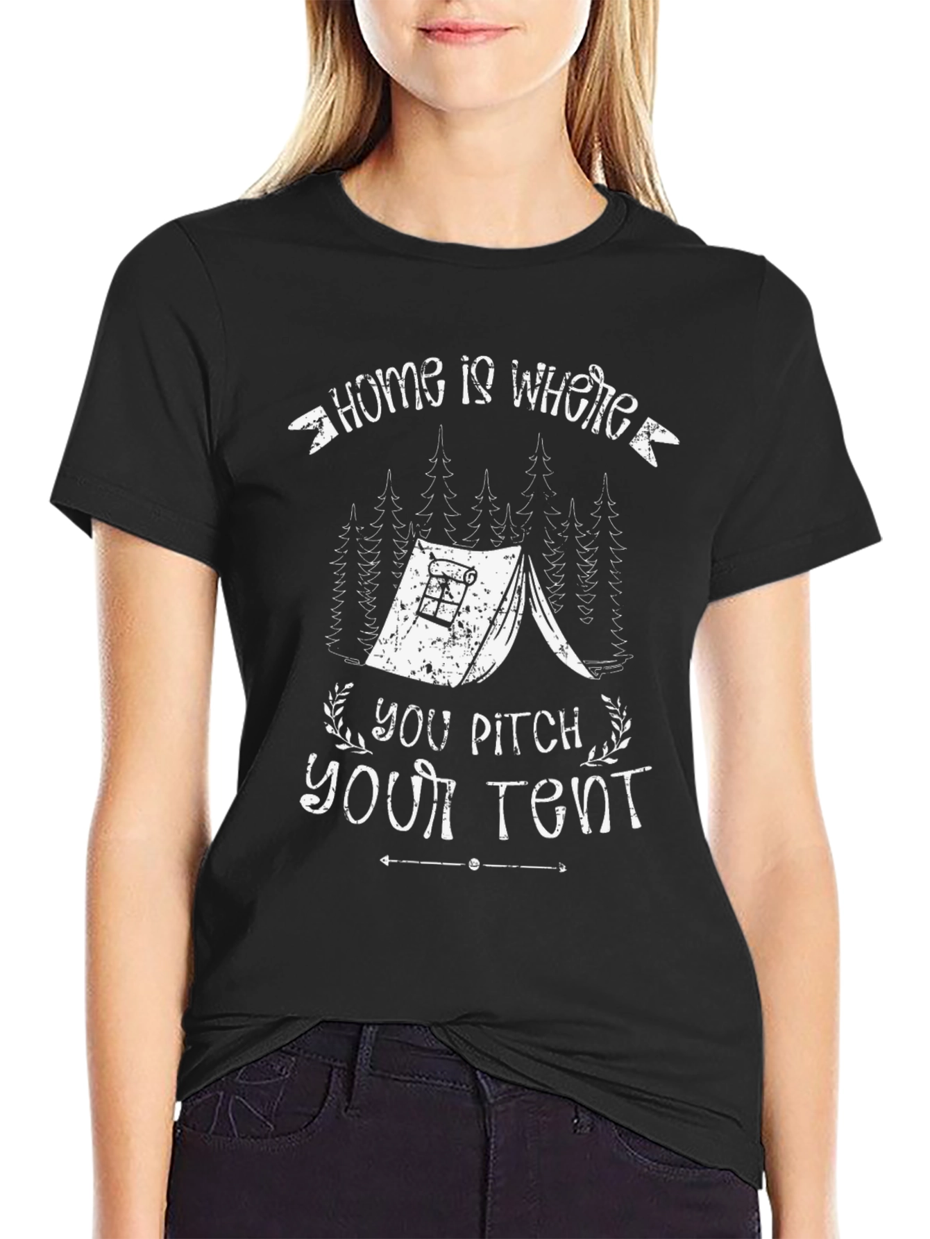 Home Is Where You Pitch Your Tent Camping T-Shirt