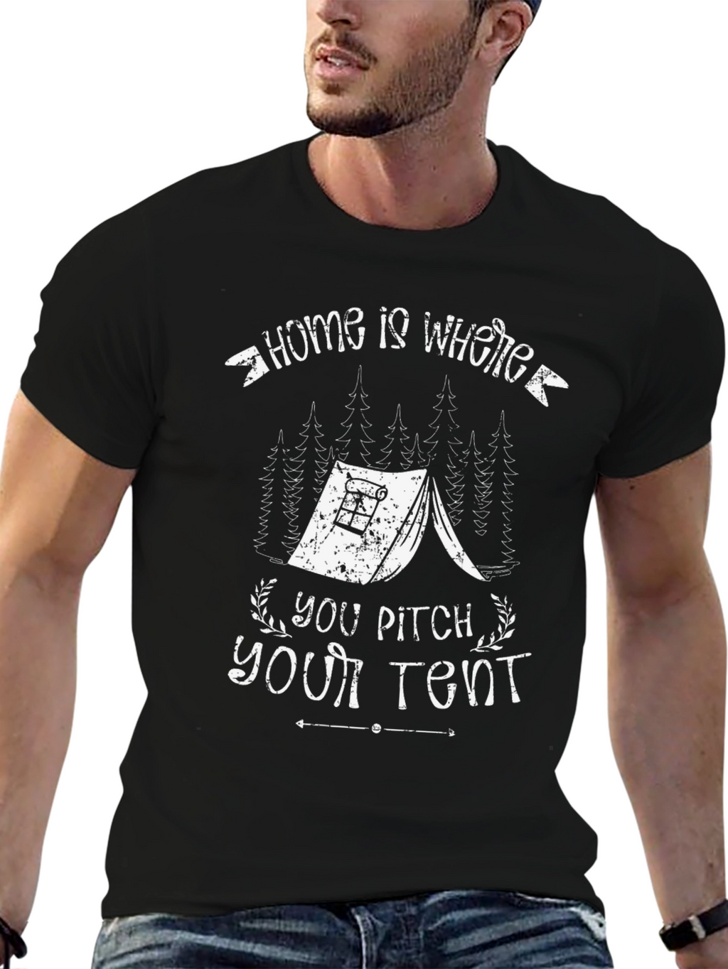 Home Is Where You Pitch Your Tent Camping T-Shirt