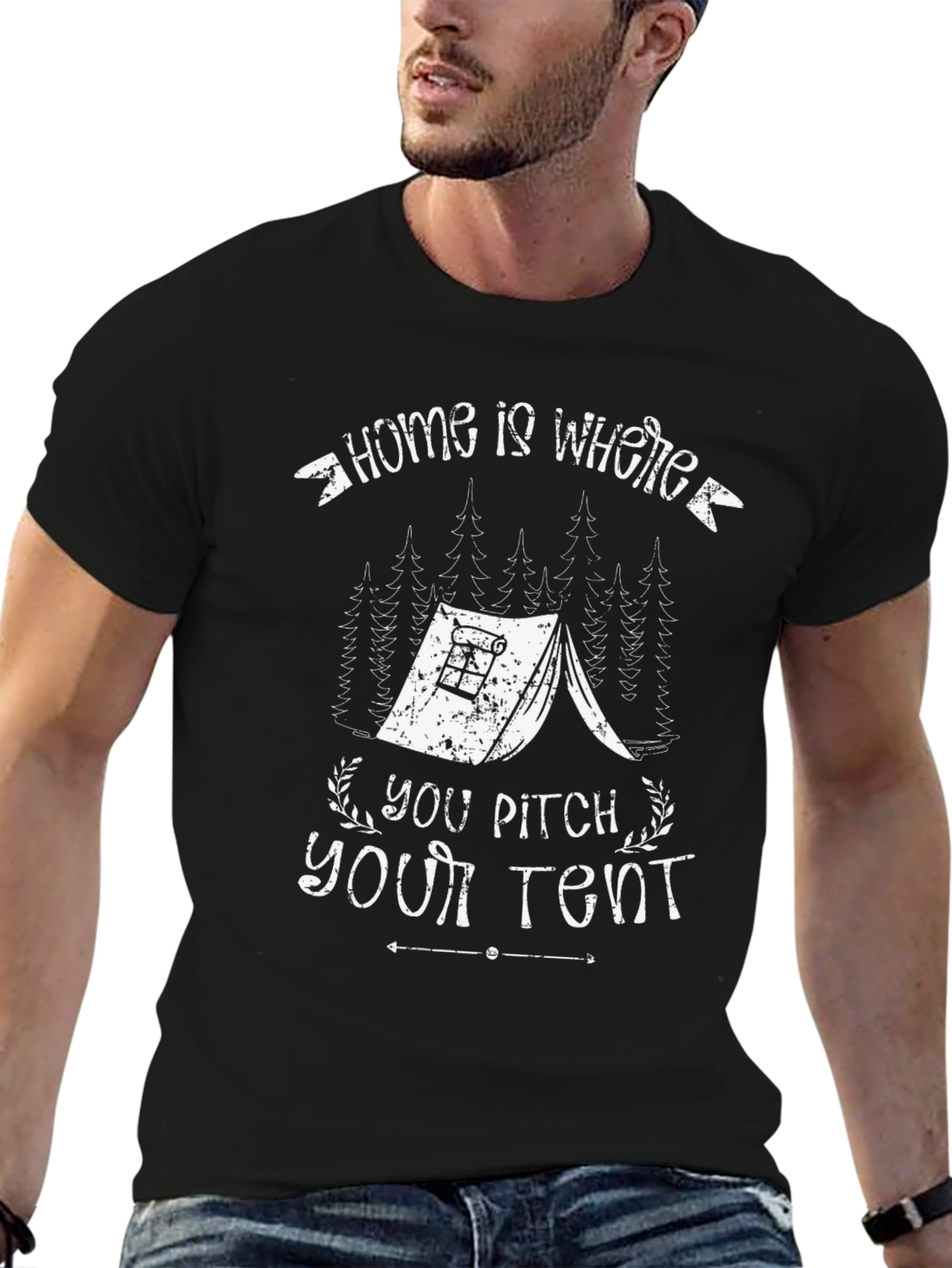 Home Is Where You Pitch Your Tent Camping T-Shirt