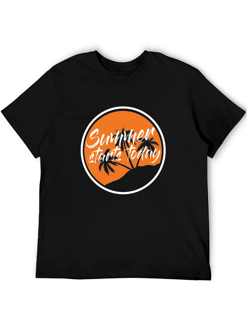 Summer Starts Today Graphic Black T-Shirt