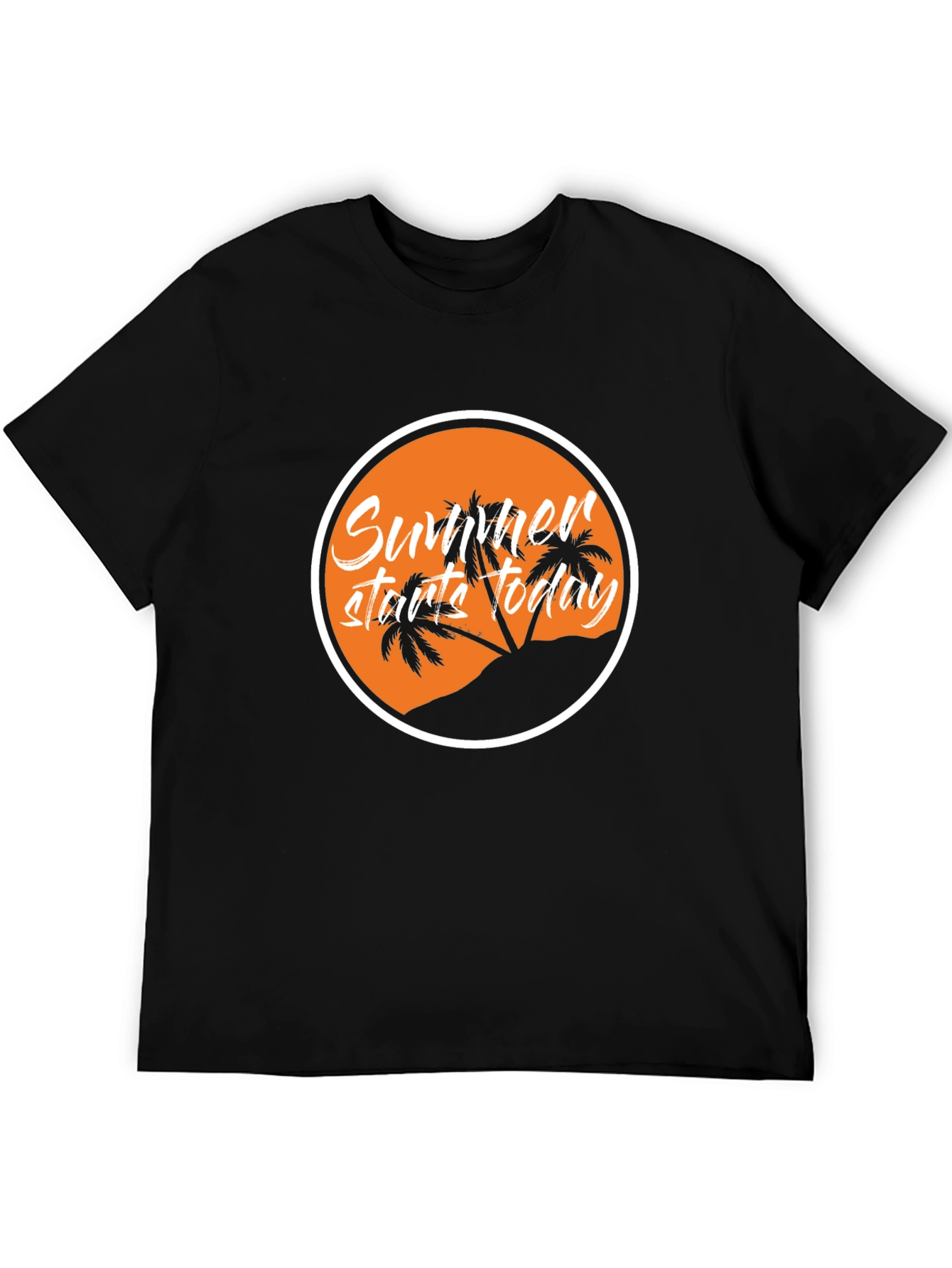 Summer Starts Today Graphic Black T-Shirt