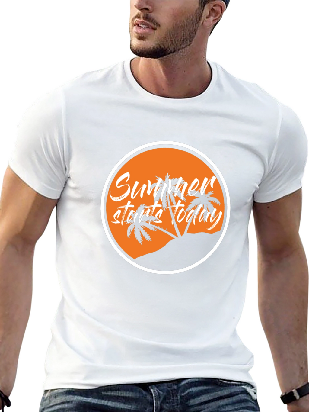 Summer Starts Today Graphic Black T-Shirt