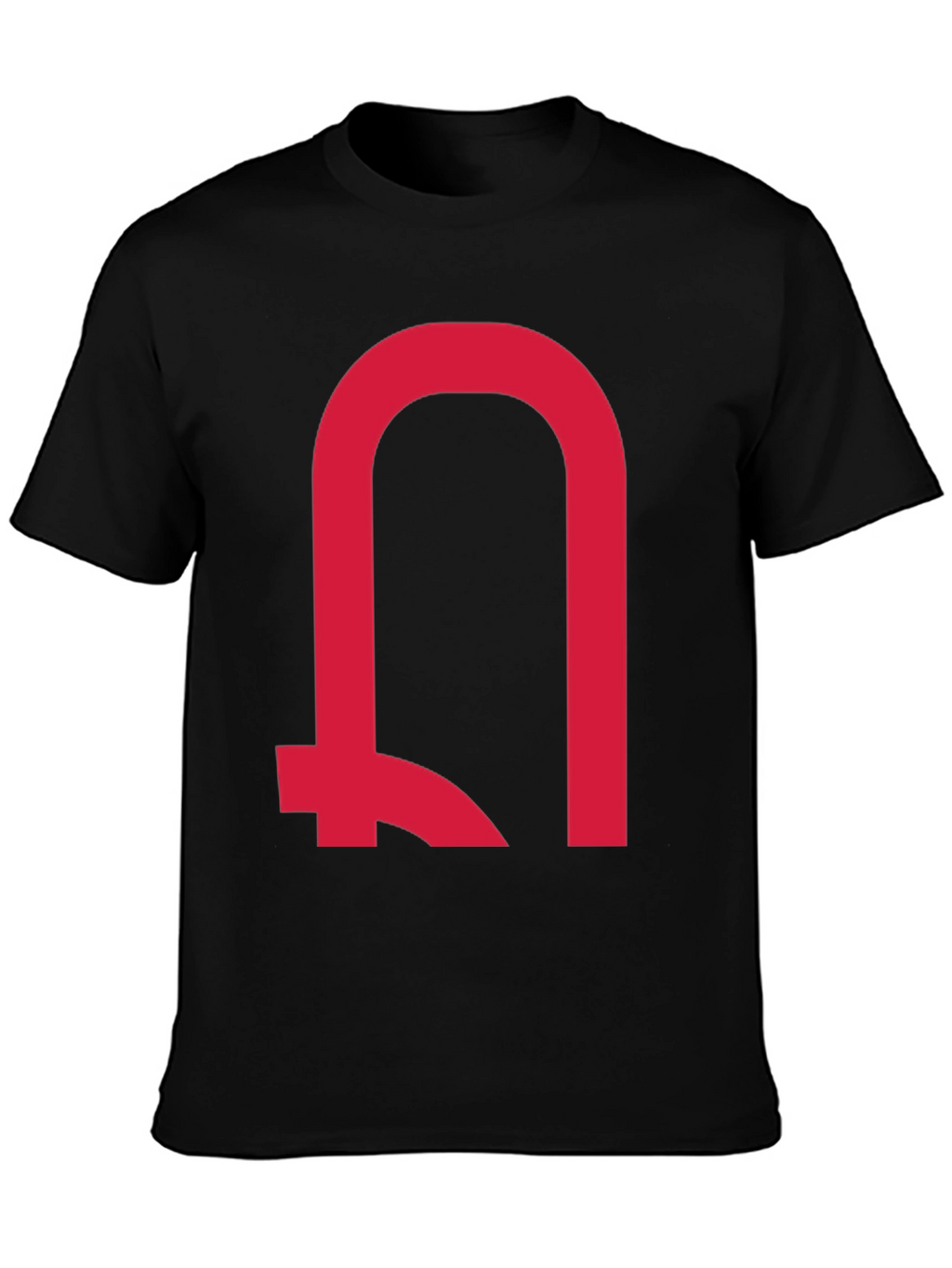 Modern Red Symbol Black T-Shirt