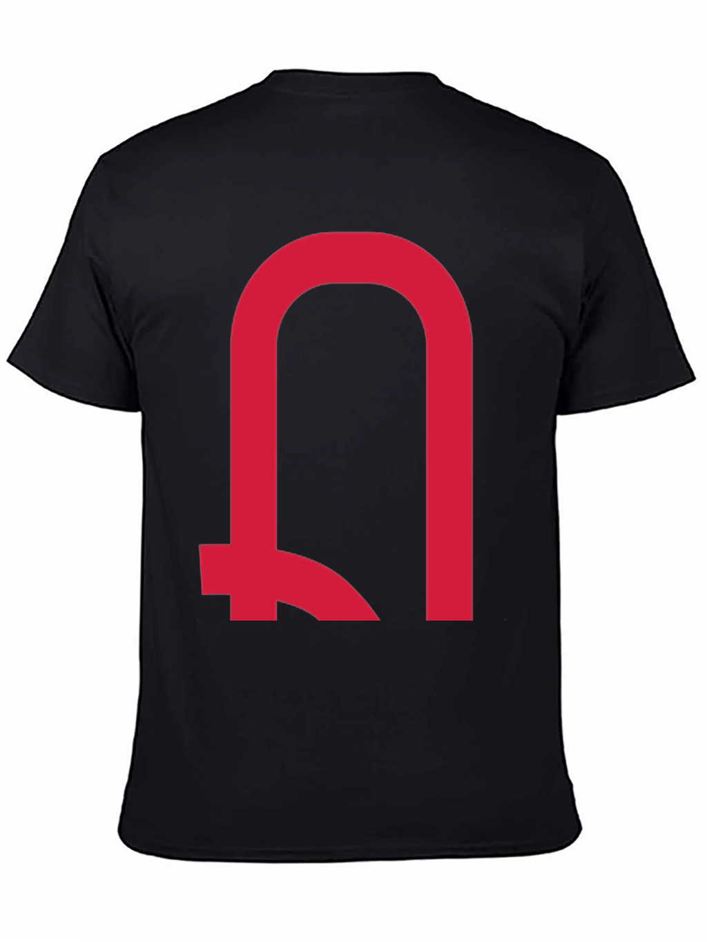 Modern Red Symbol Black T-Shirt