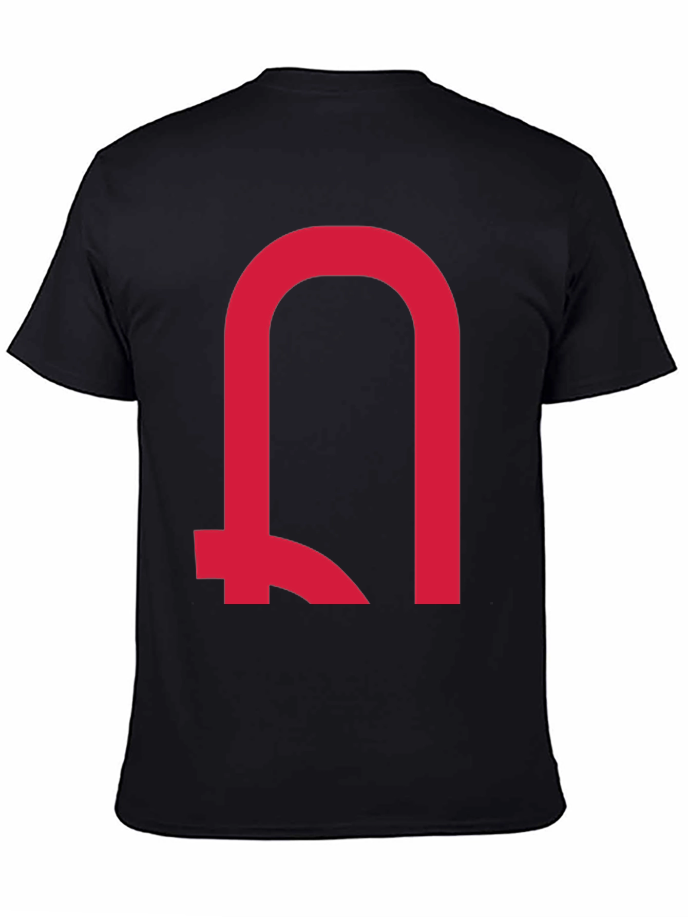 Modern Red Symbol Black T-Shirt