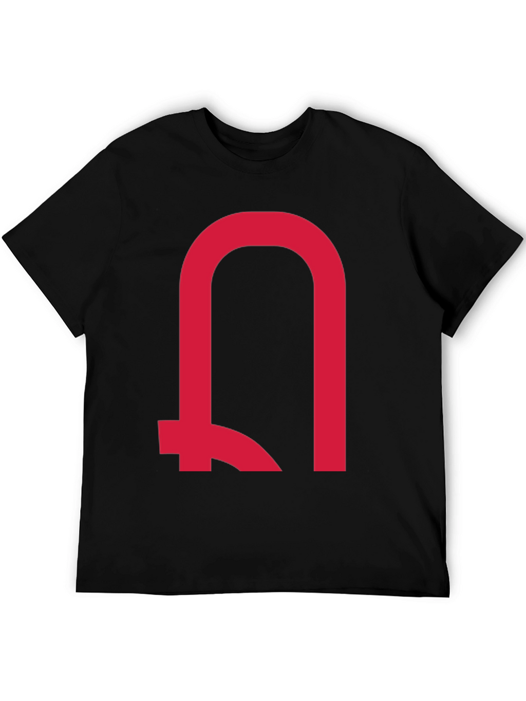 Modern Red Symbol Black T-Shirt