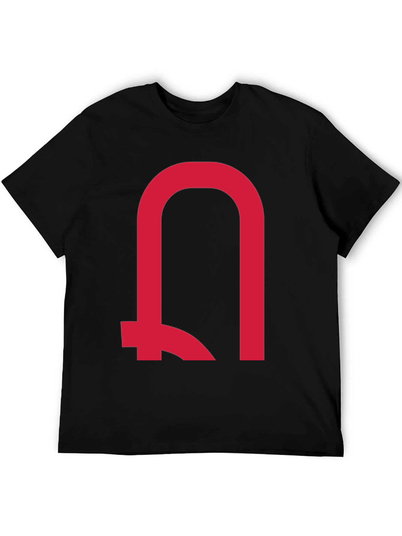 Modern Red Symbol Black T-Shirt