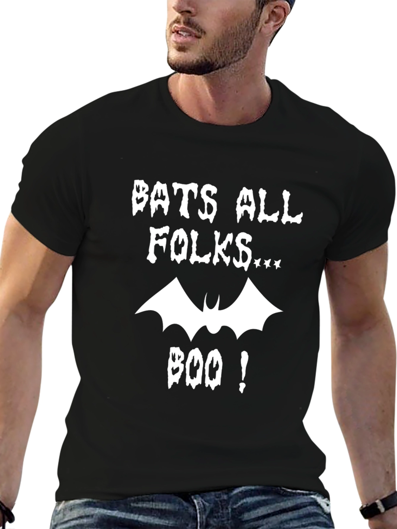 Bats All Folks Graphic Tee - Spooky Halloween Shirt