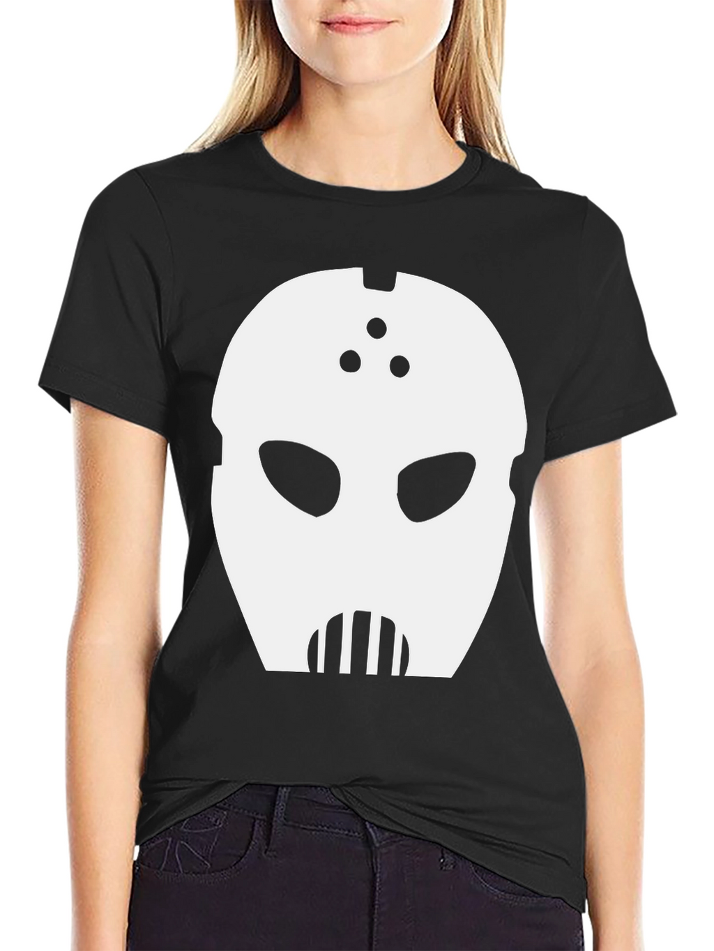 Mystery Mask Graphic Tee - Black Cotton Blend