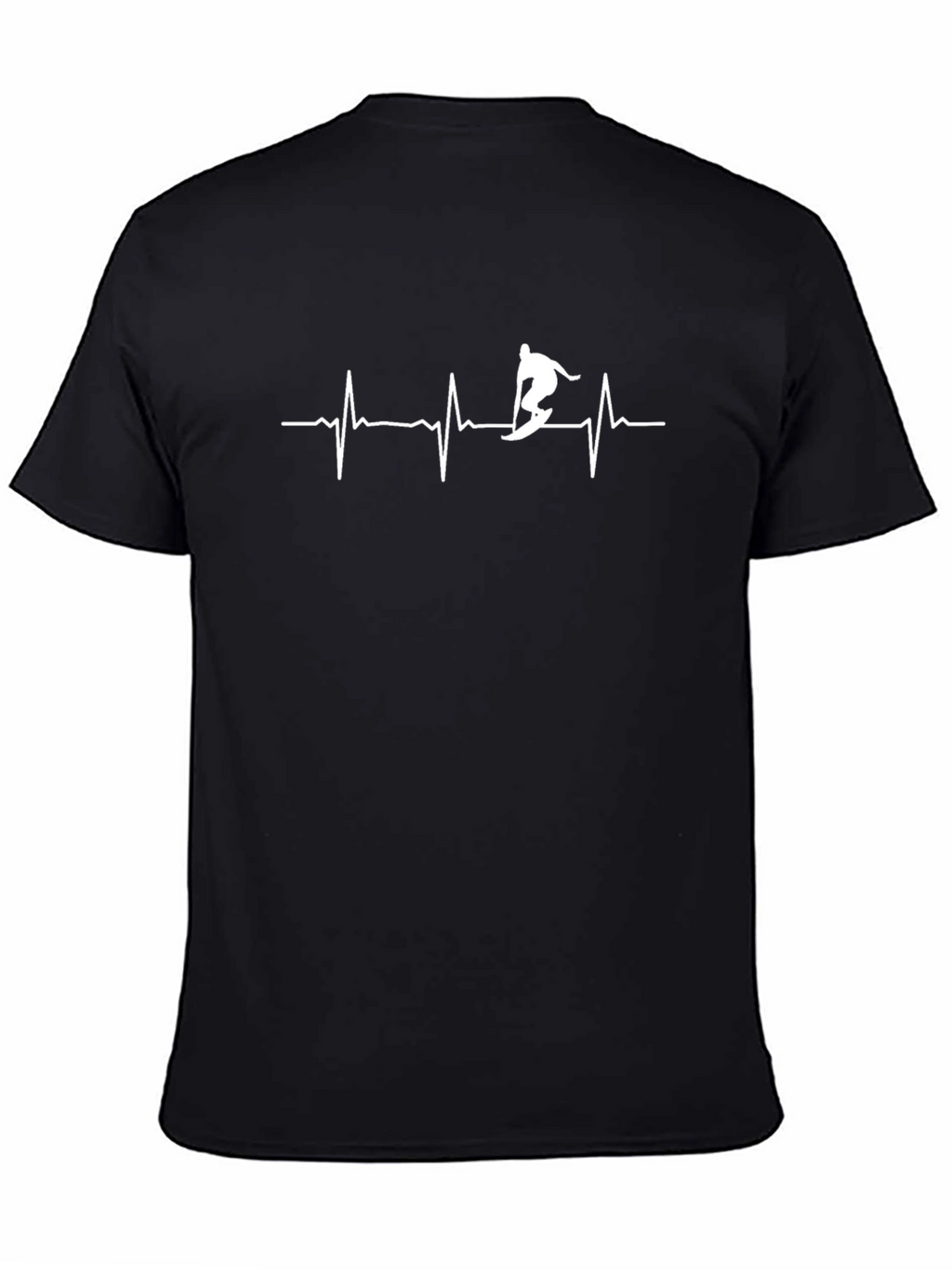 Surfing Heartbeat T-Shirt - Black