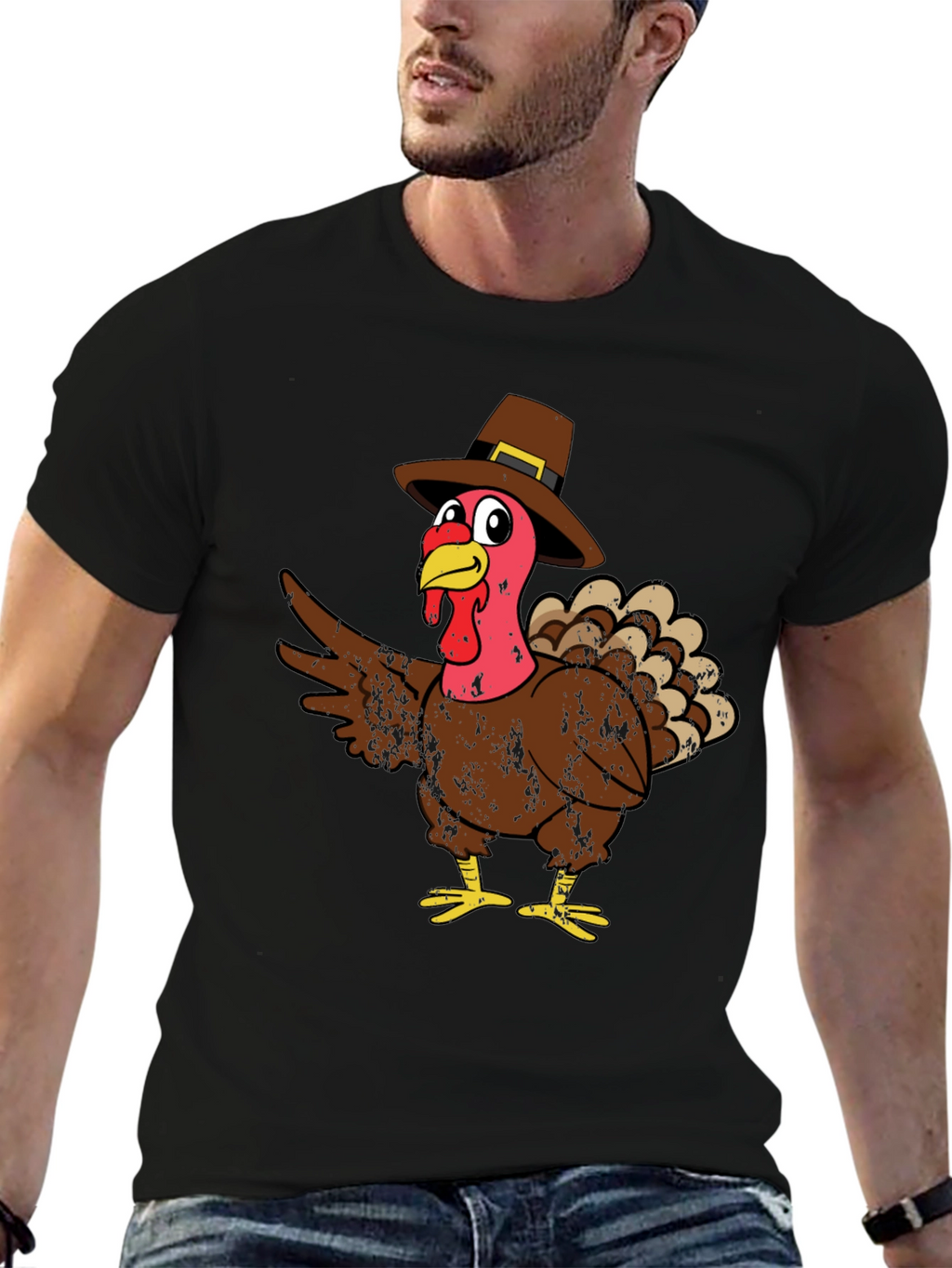 Thanksgiving Turkey Pilgrim Hat T-Shirt