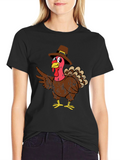 Thanksgiving Turkey Pilgrim Hat T-Shirt
