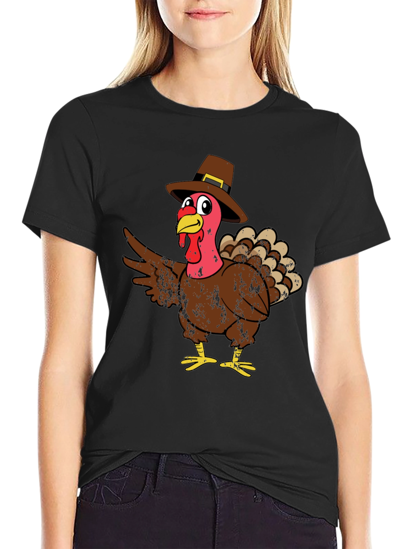 Thanksgiving Turkey Pilgrim Hat T-Shirt