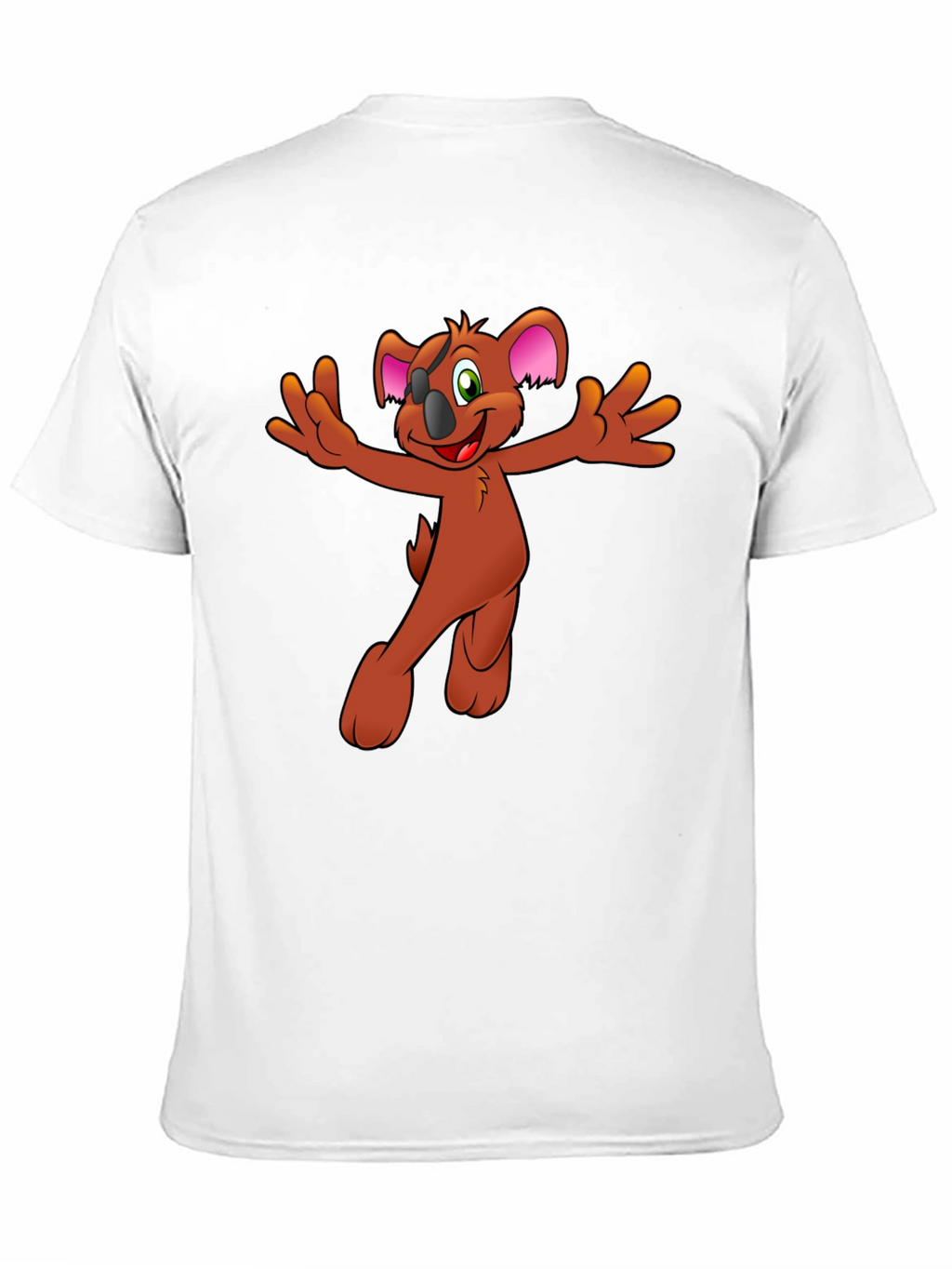 Koala Cartoon Graphic Tee - Black Cotton Blend