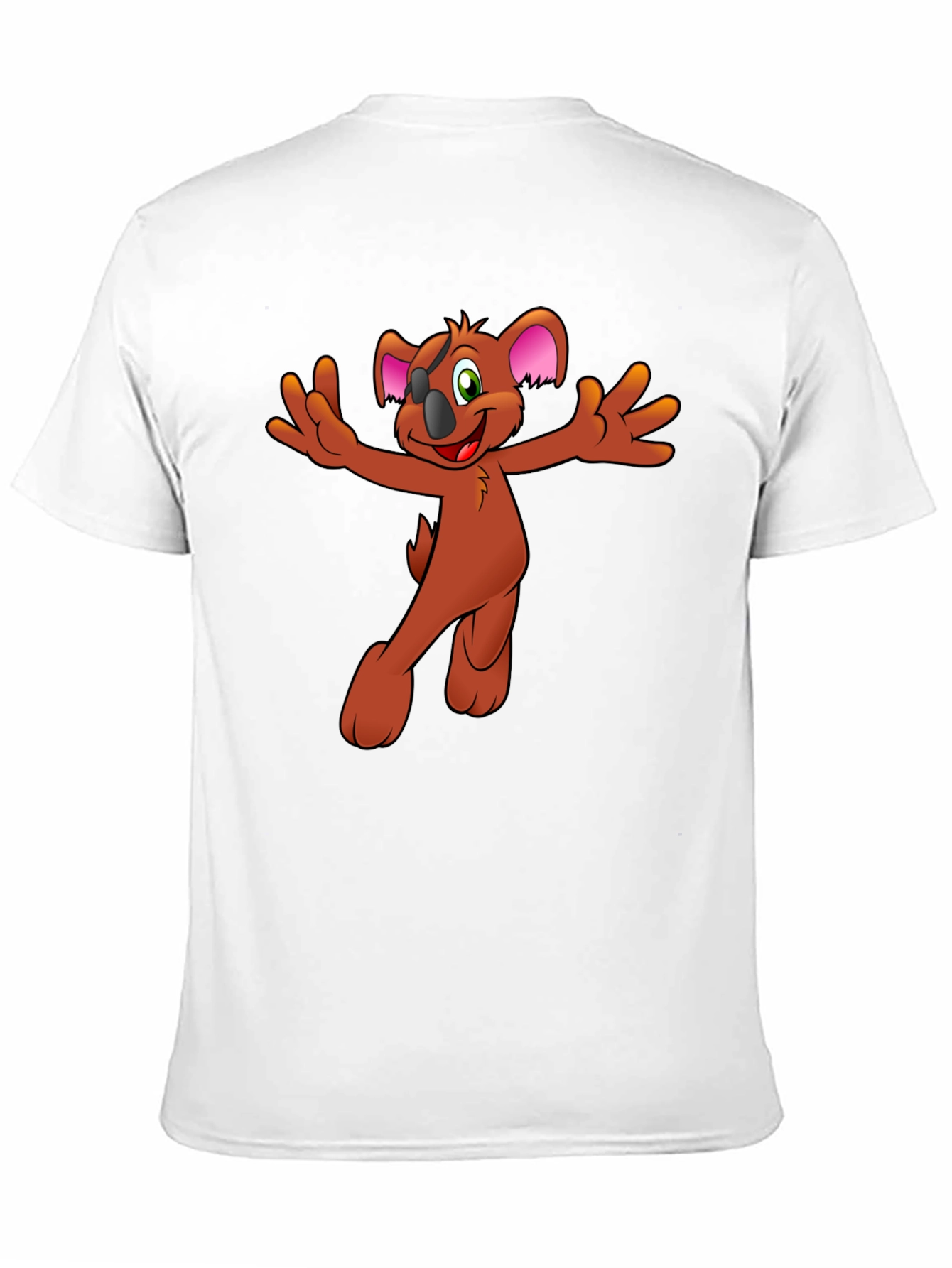 Koala Cartoon Graphic Tee - Black Cotton Blend