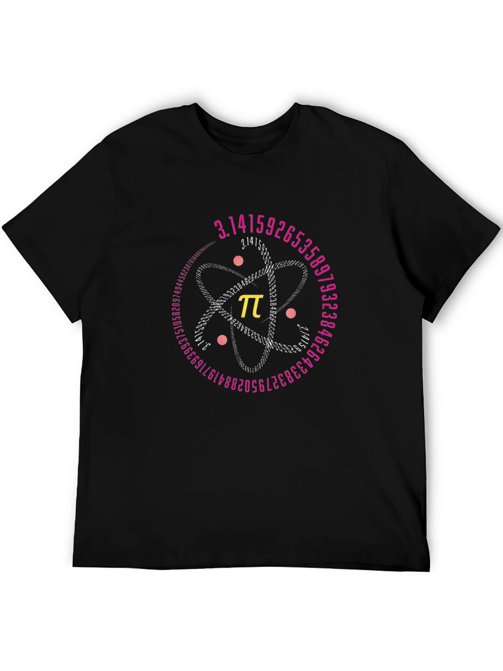 Pi Atom Black T-Shirt - Math & Science Tee