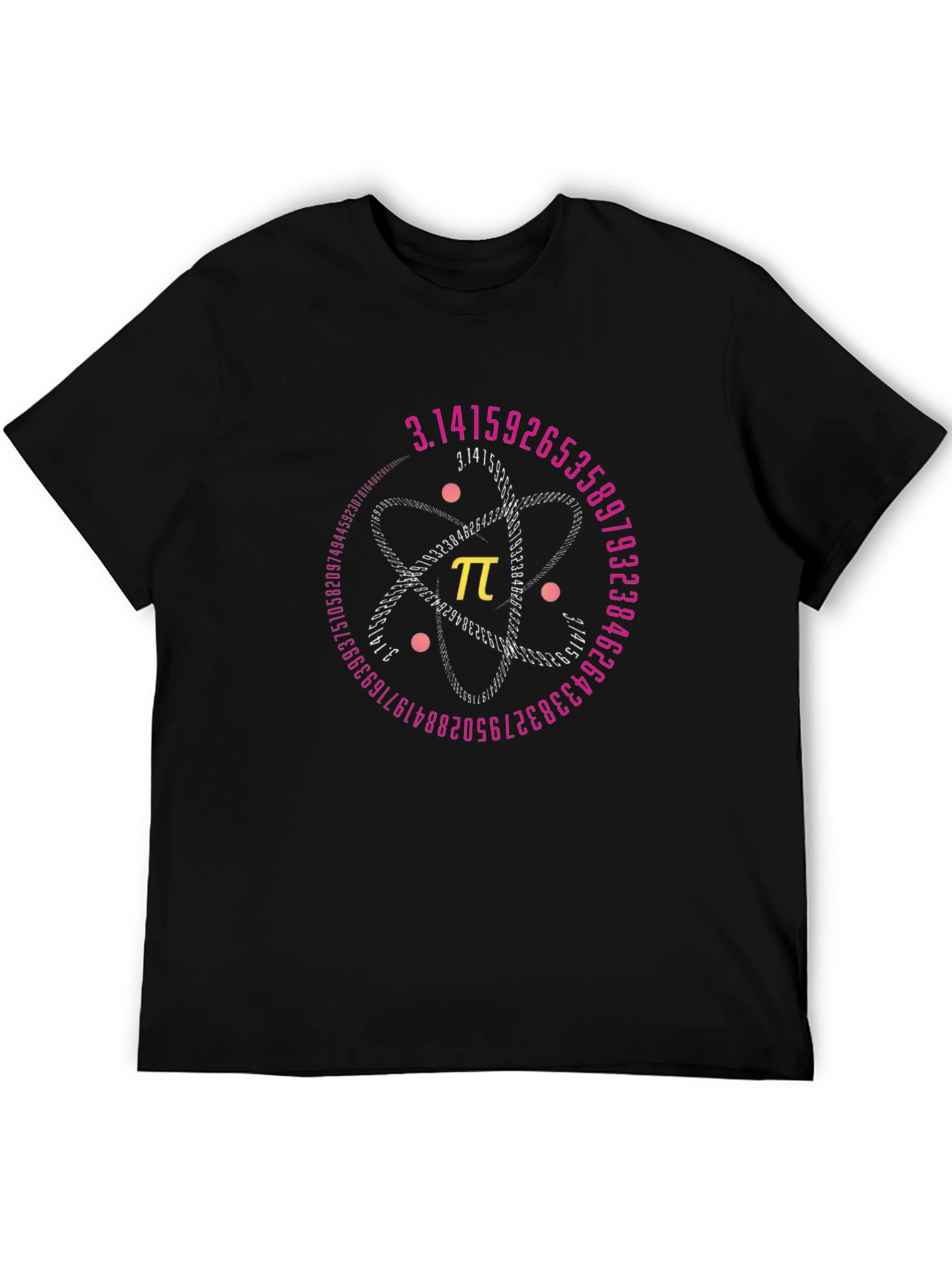 Pi Atom Black T-Shirt - Math & Science Tee