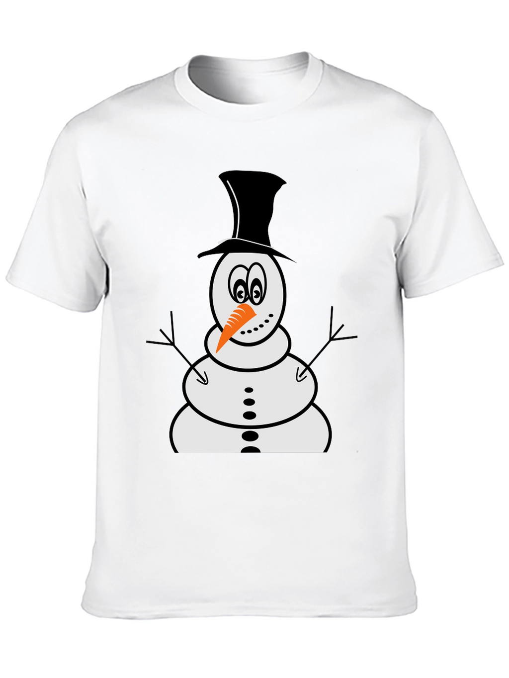 Snowman Graphic Tee - Black Cotton Holiday Shirt