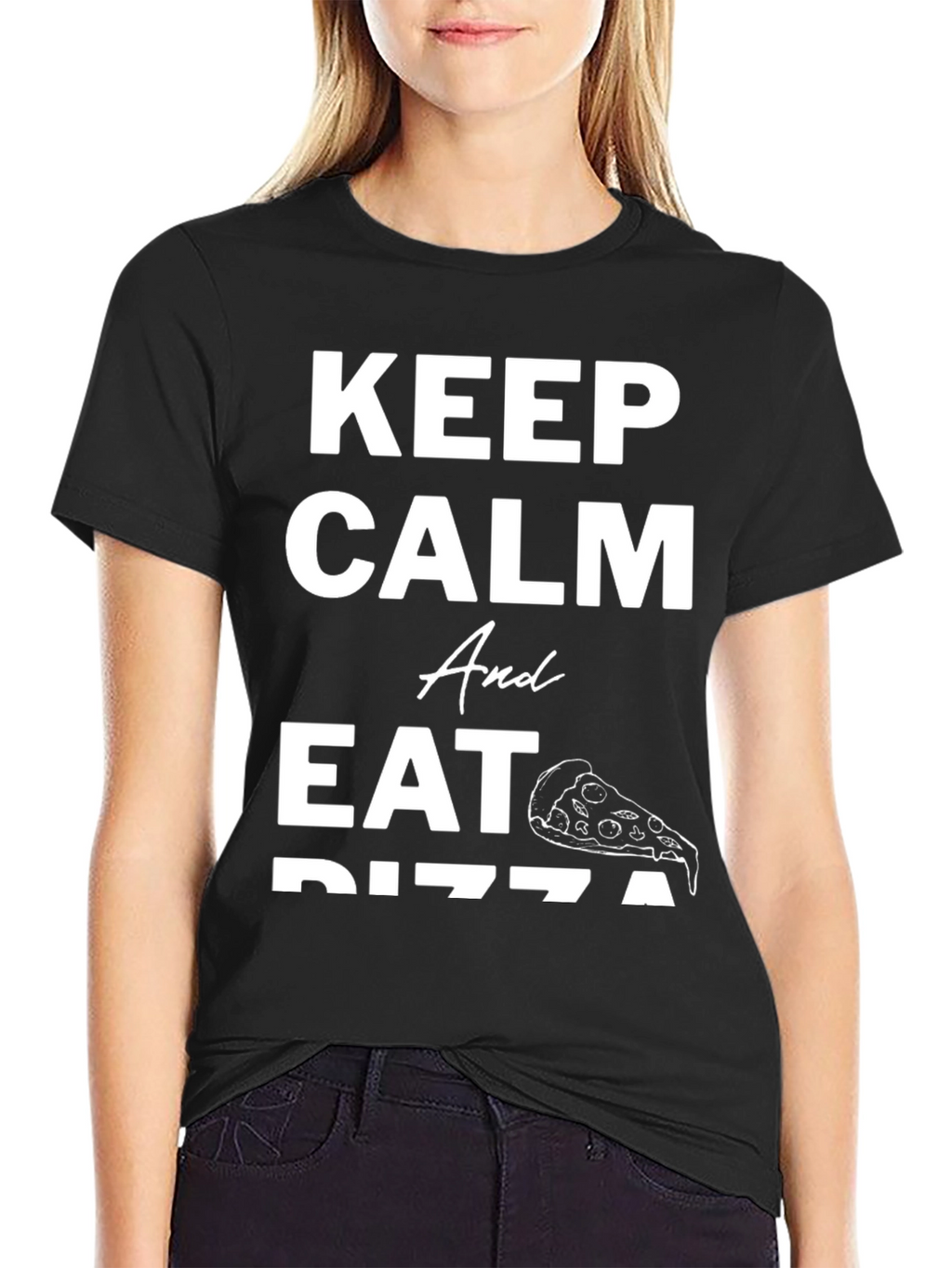 Keep Calm and Eat Pizza Graphic T-Shirt