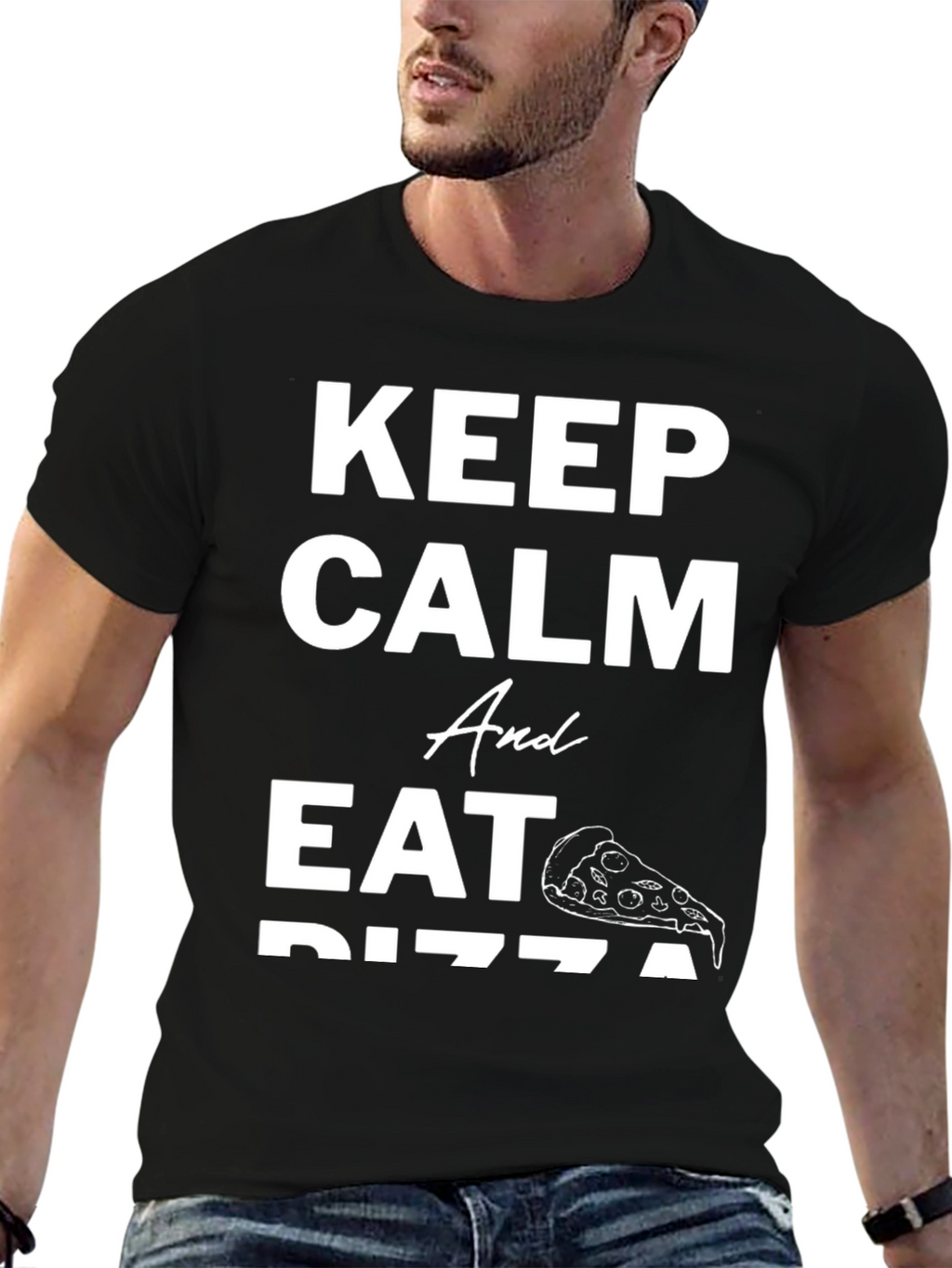 Keep Calm and Eat Pizza Graphic T-Shirt