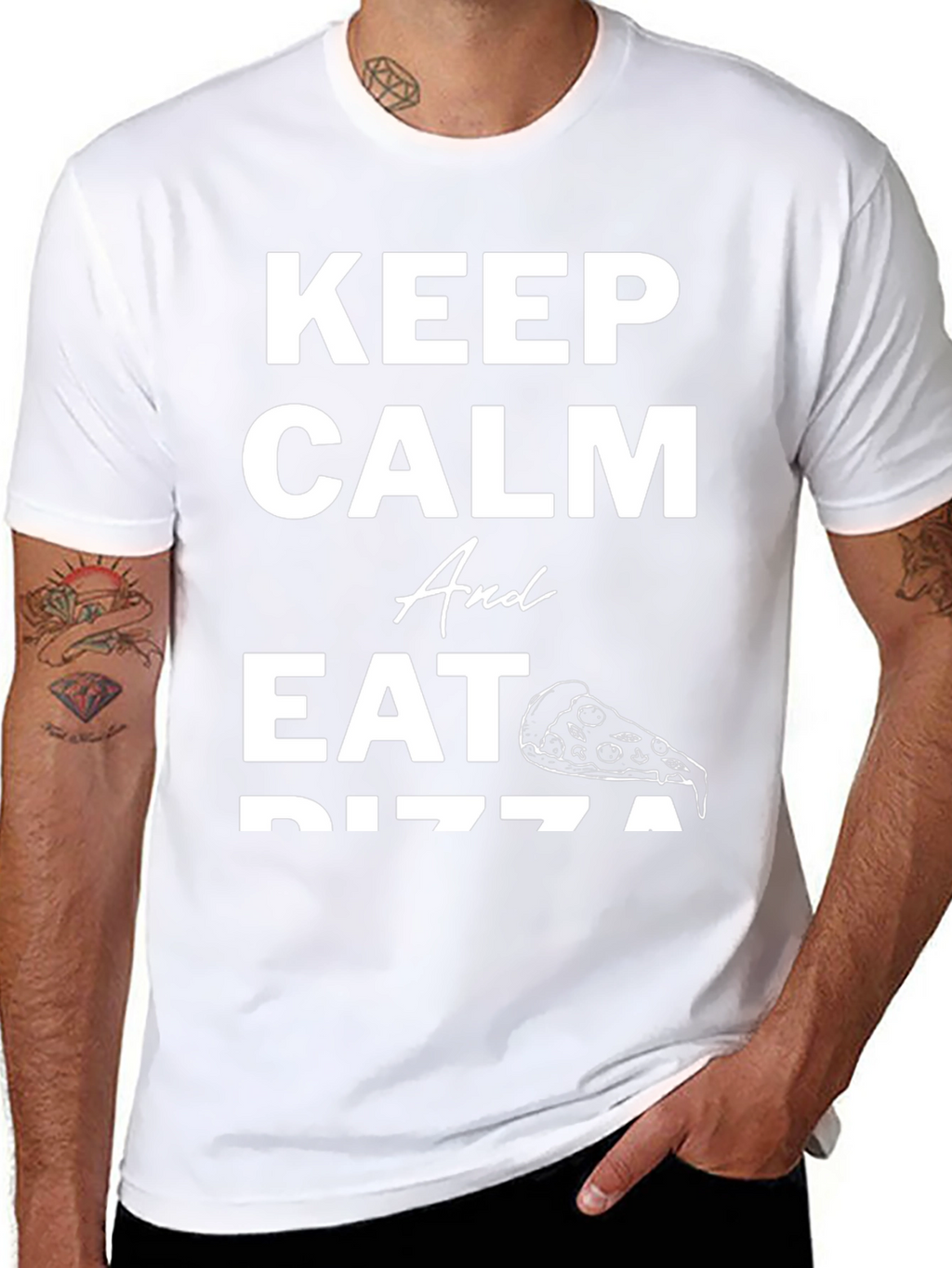 Keep Calm and Eat Pizza Graphic T-Shirt