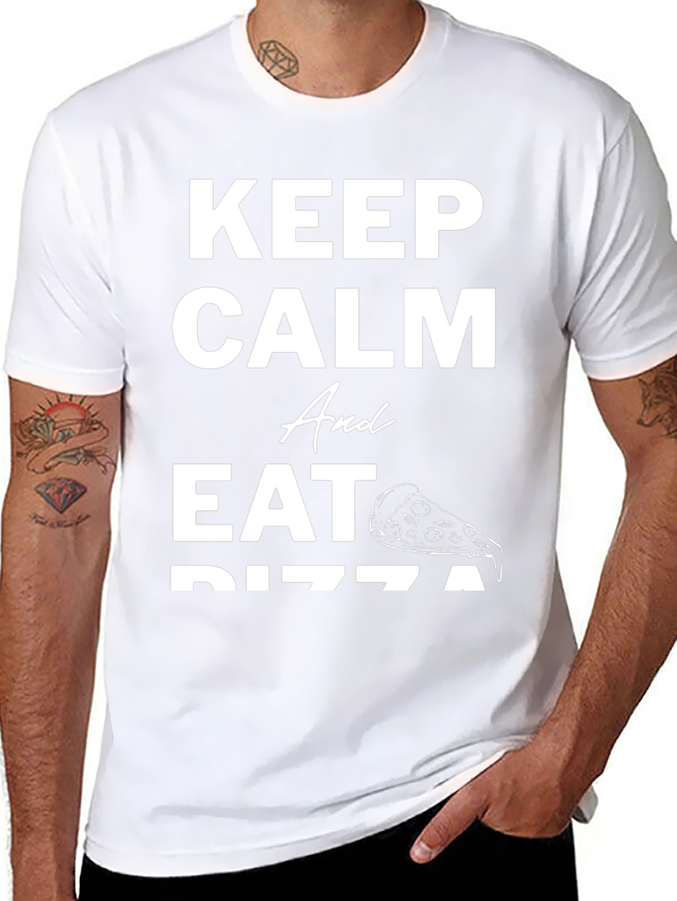 Keep Calm and Eat Pizza Graphic T-Shirt