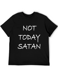 Not Today Satan Graphic Tee - Mens Black T-Shirt