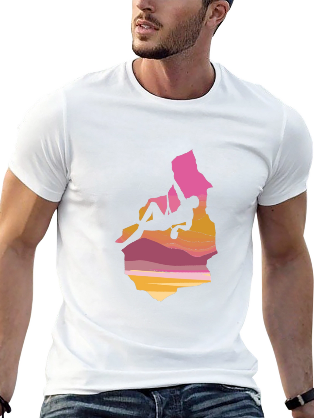 Climber Graphic Tee - Sunset Mountain Design
