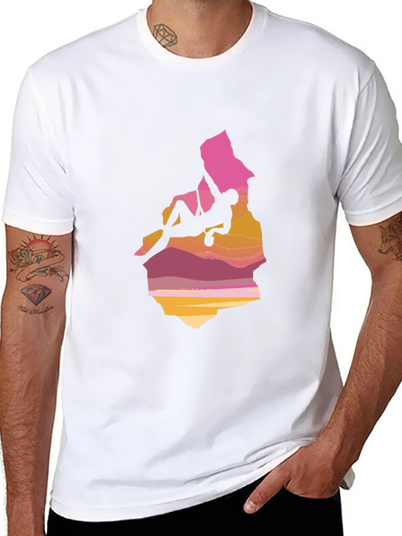 Climber Graphic Tee - Sunset Mountain Design