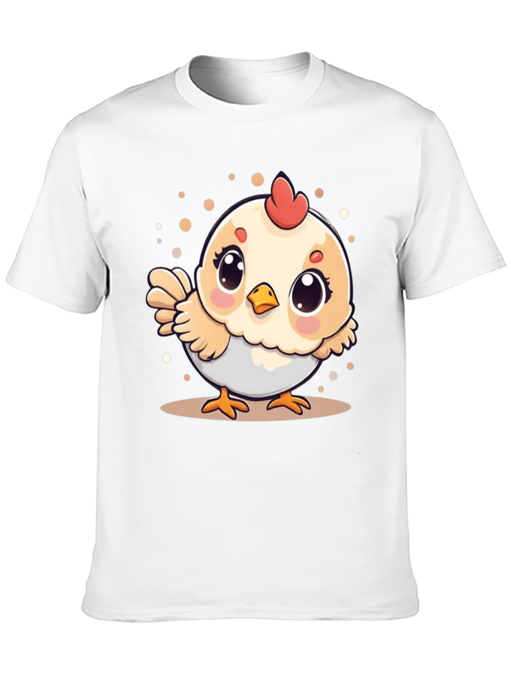 Cute Chicken Graphic Tee - Black Cotton T-Shirt