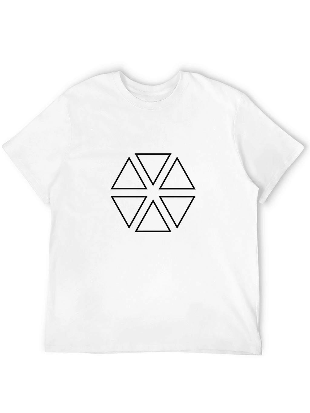 Geometric Triangle Pattern Black T-Shirt