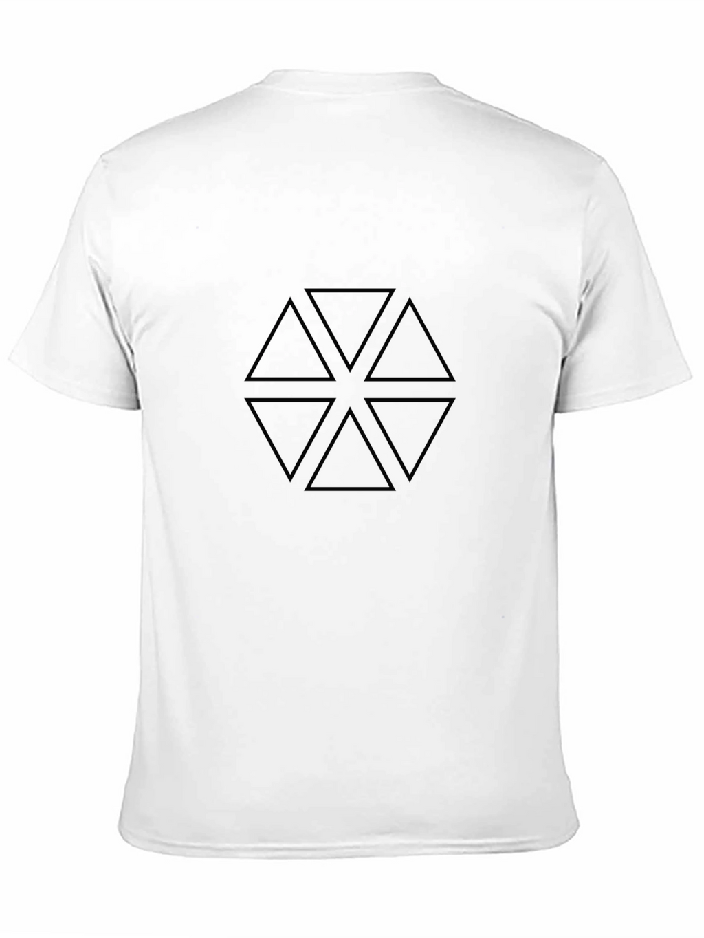Geometric Triangle Pattern Black T-Shirt